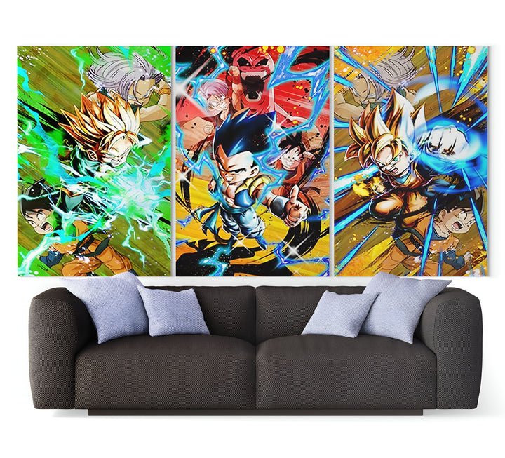 Une image de Son Goku, Vegeta et Gohan, trois personnages du dessin animé Dragon Ball Z. Ils sont en train de se battre contre un ennemi commun.,TA-4342961148,TA-5659341993,TA-4779680735,TA-799802612X,TA-8331323572,TA-6485504850