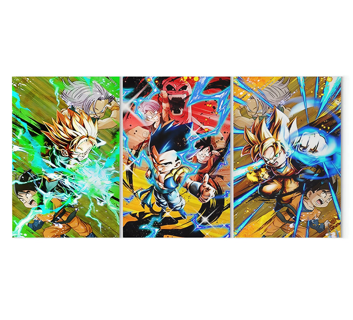 Une image de trois personnages de la série Dragon Ball. À gauche, se trouve Son Gohan, au milieu se trouve Goten et à droite se trouve Trunks.,TA-4342961148,TA-5659341993,TA-4779680735,TA-799802612X,TA-8331323572,TA-6485504850
