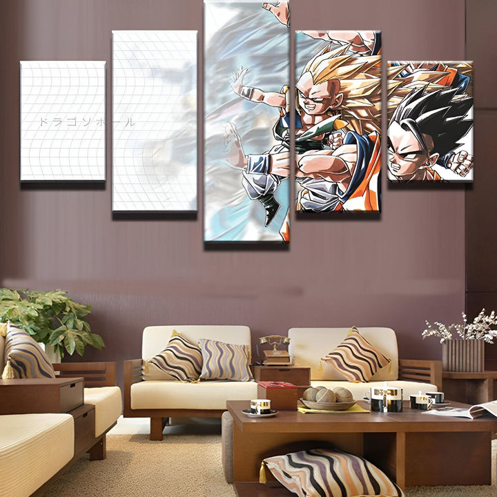 Une fresque représentant les personnages de Son Goku et Vegeta, de la série Dragon Ball Z.,TA-0259182141,TA-4013687739,TA-9706183833,TA-7281355289,TA-9246513223,TA-6774758185,TA-2990099913,TA-4513692200