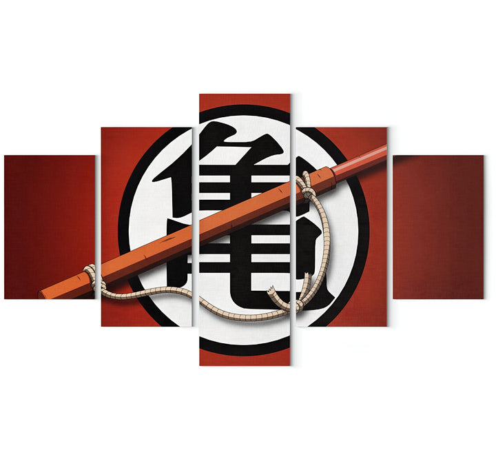 Une image de cinq panneaux représentant le symbole de Tortue Géniale, un cercle rouge avec quatre étoiles blanches et un kanji noir. Le symbole est entouré d'un fond rouge et d'un cadre noir.,TA-316770084X,TA-1962769445,TA-2811565728,TA-9736808378,TA-4113339031,TA-7267124062,TA-6732263706,TA-8320715296