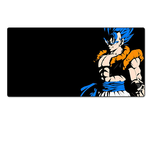 Une image de Son Goku, un personnage de la série animée Dragon Ball Z. Il est représenté de face, avec les cheveux bleus et les yeux bleus. Il porte une combinaison orange et bleue.,TA-4415847390