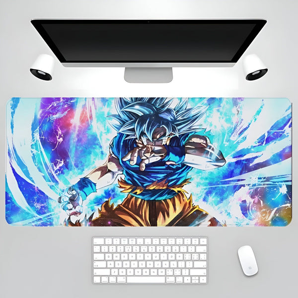 L'image représente un tapis de souris avec un personnage de l'anime Dragon Ball Super, Son Goku, en train de se téléporter.,TA-6238966343