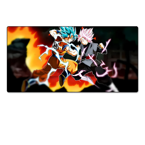 Une image de Son Goku et de Black Goku en train de se battre. Son Goku est un personnage de la série Dragon Ball Z. Il est le protagoniste principal de la série. Black Goku est un antagoniste de la série Dragon Ball Super. Il est l'alter ego maléfique de Son Goku.,TA-6721884445