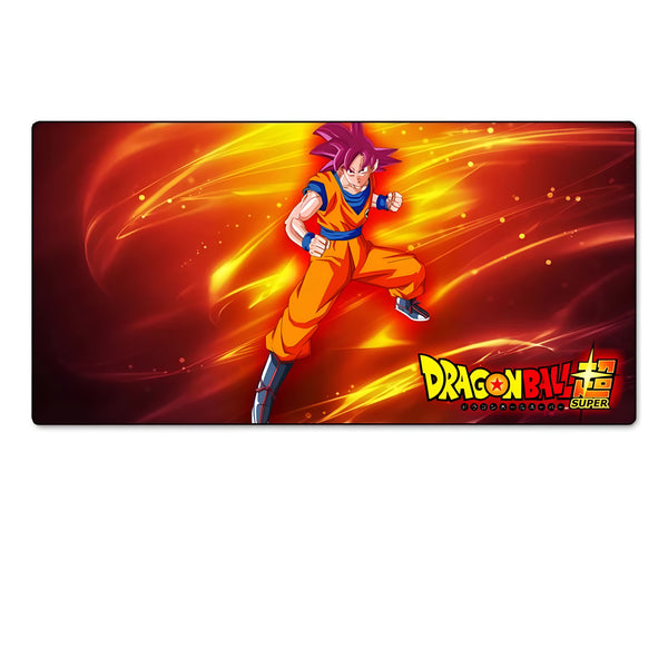 Tapis de souris de jeu Dragon Ball Super. Goku est en position de combat, entouré de flammes.,TA-6141363180