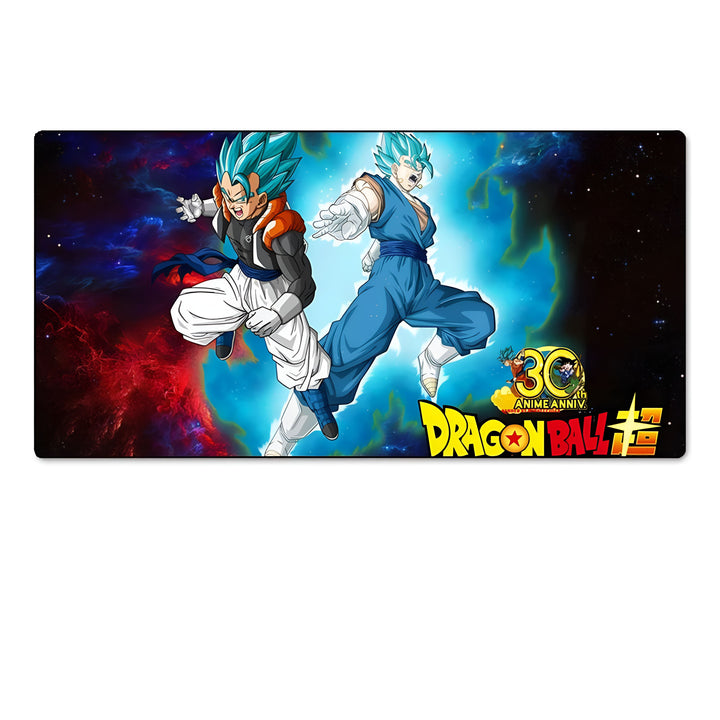Une image de deux personnages de dessins animés, Goku et Vegeta, en train de se battre. Le fond est bleu et rouge avec des étoiles. Le logo de Dragon Ball Z est en bas à droite.,TA-5917673330