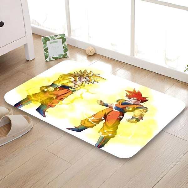 Une image de Son Goku et Vegeta, deux personnages de la série animée Dragon Ball Z, en train de se battre. Goku est un Saiyan, une race extraterrestre connue pour sa force et sa puissance. Vegeta est un prince Saiyan qui est devenu le rival de Goku.,TA-0087974592,TA-8540627477