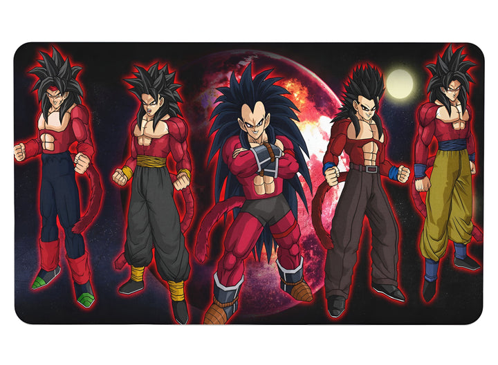 L'image représente les personnages de la série Dragon Ball Z, à savoir Goku, Vegeta, Gohan, Trunks et Bardock, tous en状態で変身した身勝手の極意.,TA-0279890982,TA-3679479735