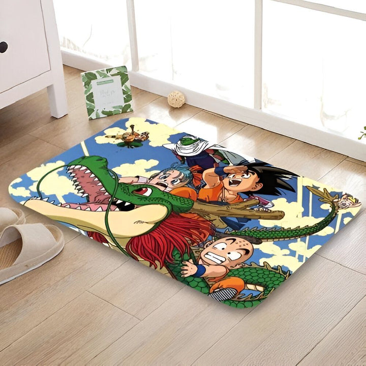 Une image de Son Goku et ses amis sur un tapis.,TA-0727442600,TA-267908344X