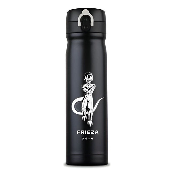 Une bouteille thermos noire avec une image de Freezer, un personnage de Dragon Ball Z.,TH-2719122734