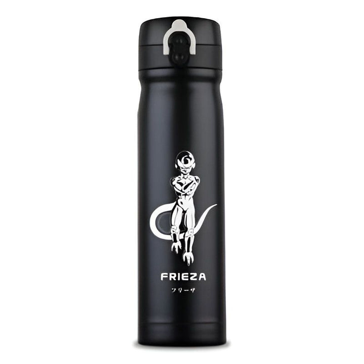 Une bouteille thermos noire avec une image de Freezer, un personnage de Dragon Ball Z.,TH-2719122734