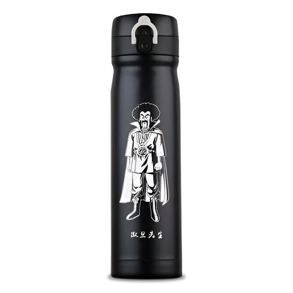 Une bouteille thermos noire avec un personnage de Dragon Ball Z, Majin Buu.,TH-8954438628