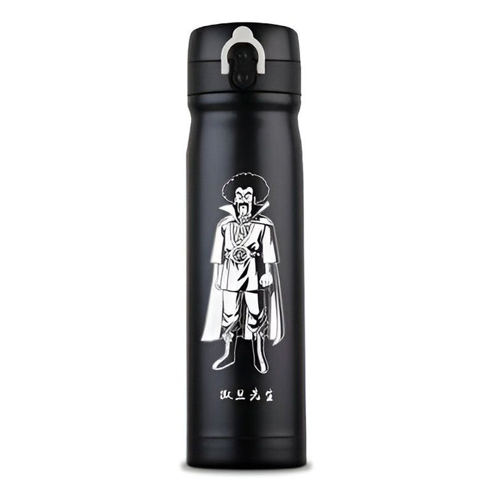 Une bouteille thermos noire avec un personnage de Dragon Ball Z, Majin Buu.,TH-8954438628