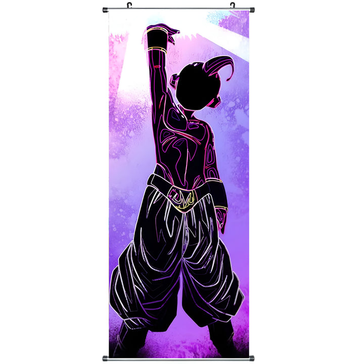 Une illustration de Majin Buu, un personnage de Dragon Ball Z. Il est représenté de dos, en train de charger une attaque énergétique.,TO-9965358427