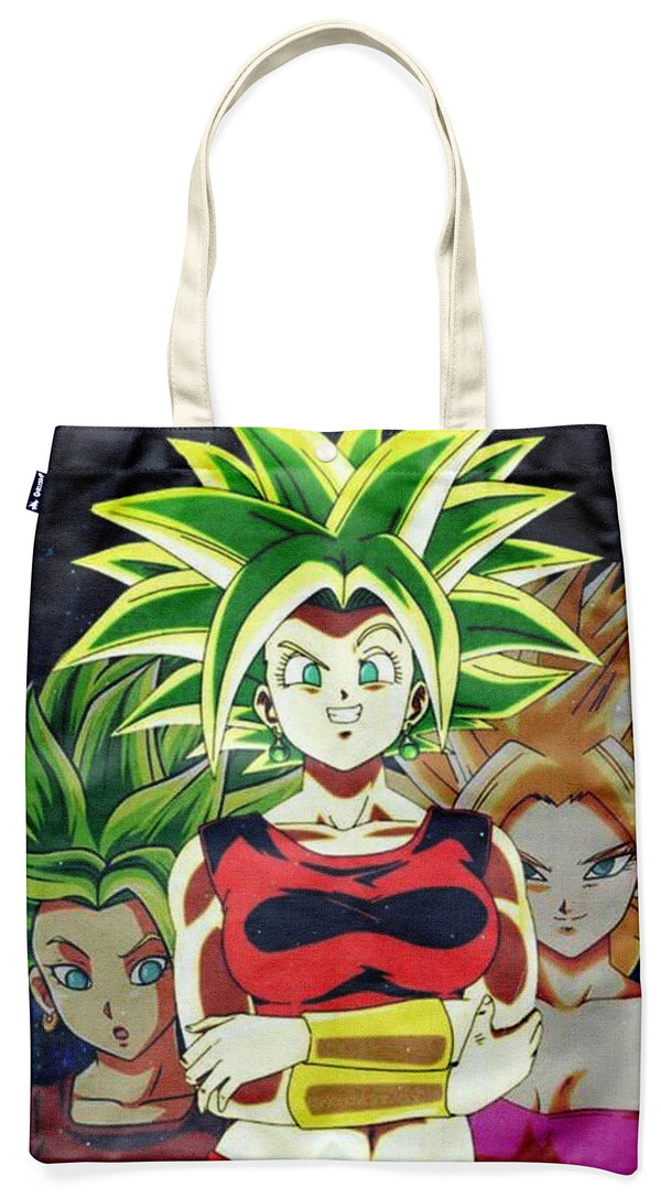 Une image de trois personnages féminins de la série Dragon Ball. Les personnages sont Kale, Caulifla et Kefla.,TO-2451115386