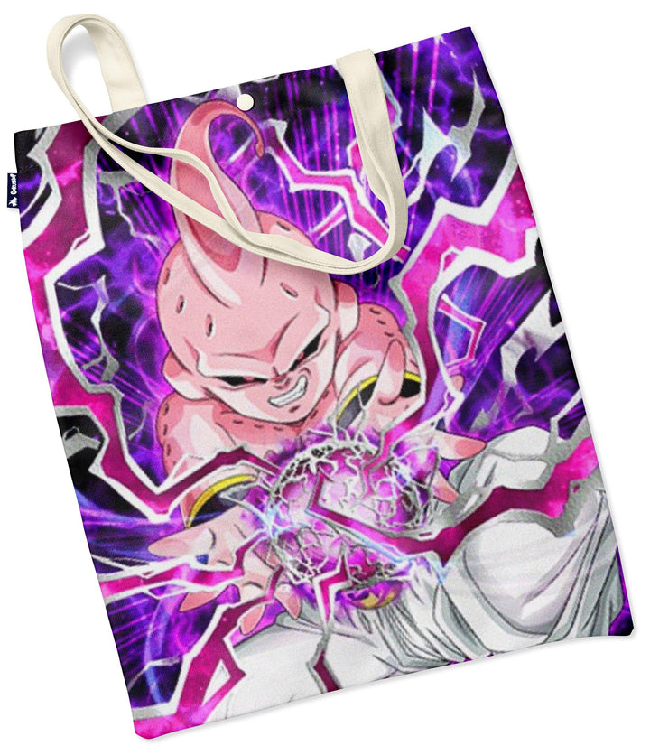 Une image de Boo, un personnage de Dragon Ball Z, en train de charger une boule d'énergie rose et violette.,TO-7087854461