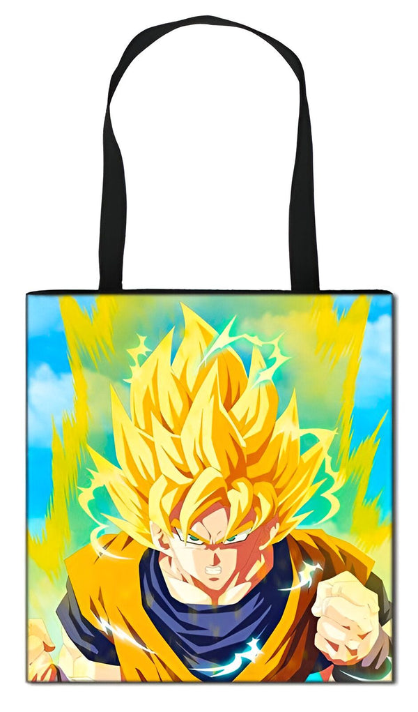Une illustration de Son Goku, un personnage de la série animée Dragon Ball Z. Il est représenté en train de se battre, avec ses cheveux blonds hérissés et ses muscles saillants.,TO-5301295292