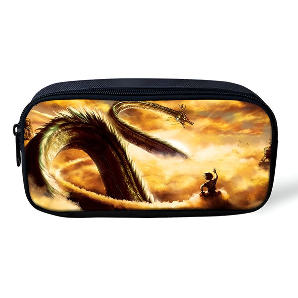 Une trousse d'écolier noire avec une image de Son Goku et Shenron.,TR-0936268565