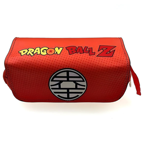 Une trousse rouge avec le logo de Dragon Ball Z, un dessin animé japonais.,TR-2136727184