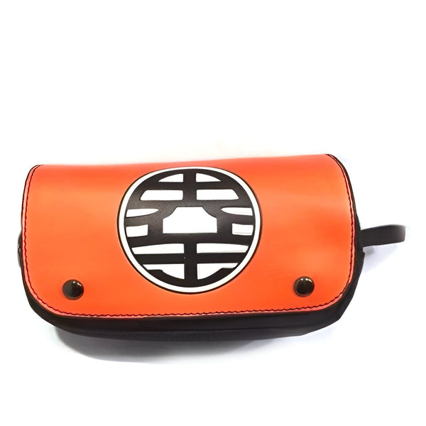 Une trousse orange et noire avec le symbole de Tortue Géniale de Dragon Ball Z.,TR-410624487X