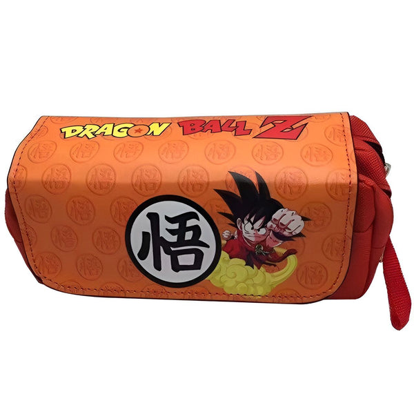 Une trousse orange avec le logo de Dragon Ball Z et une image de Son Goku en train de se battre.,TR-2927216975