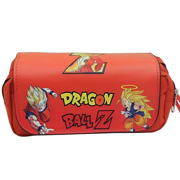 Une trousse rouge avec des personnages du dessin animé Dragon Ball Z.,TR-5705939841