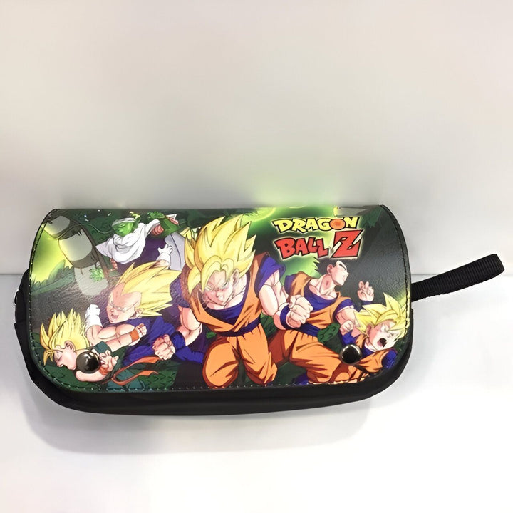 Une trousse scolaire Dragon Ball Z noire avec des personnages de la série.,TR-5596788430