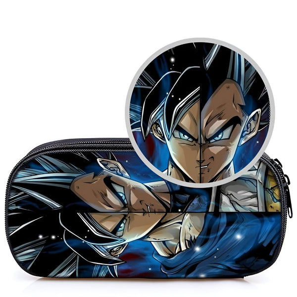 L'image représente une trousse scolaire Dragon Ball Z. La trousse est noire avec une image de Goku et Vegeta, deux personnages de la série.,TR-038304457X