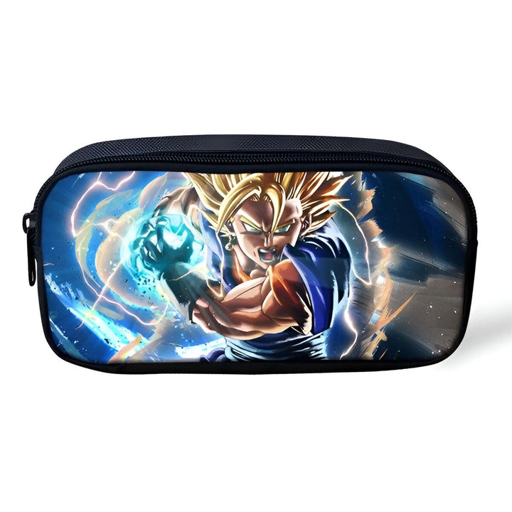 Une trousse scolaire Dragon Ball Z avec le personnage de Vegeta en train de charger son attaque ultime, le Final Flash.,TR-0832736619