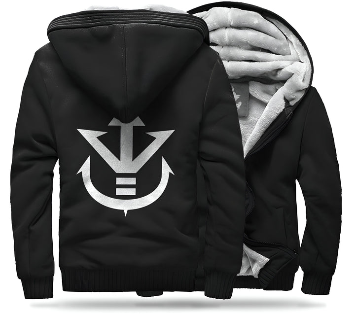 Une veste noire à capuche avec le symbole de Vegeta de Dragon Ball Z en blanc sur le dos.,VE-7078234448,VE-7554854097,VE-2225994048,VE-8573142871,VE-6918199579,VE-4595898797,VE-0408303476,VE-1535877294