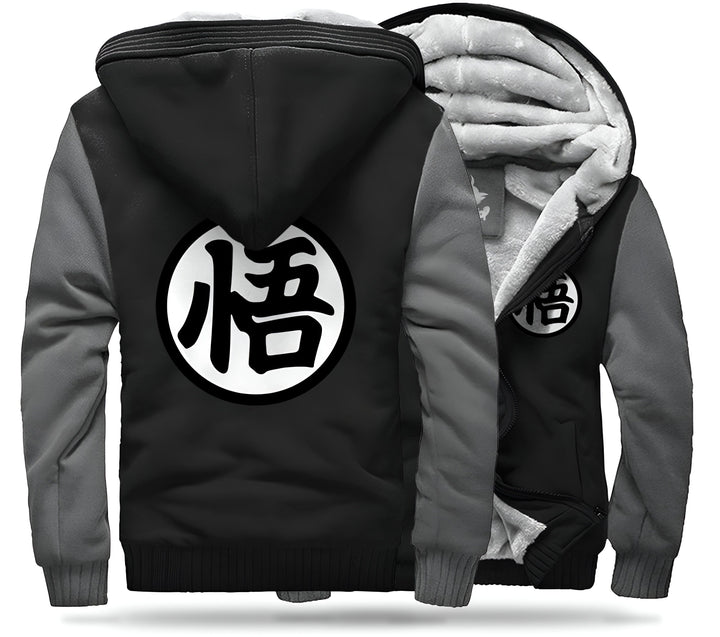 Une image d'un sweat à capuche noir et gris avec le symbole de Goku de Dragon Ball Z.,VE-7598035571,VE-1406496359,VE-4787649671,VE-4744751601,VE-9505686862,VE-8102315628,VE-5941042159,VE-7345207714