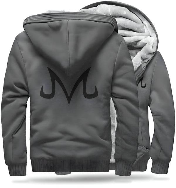 Une image d'un sweat à capuche gris avec le symbole de Majin Buu dans le dos.,VE-3885869853,VE-1800655932,VE-4158307805,VE-8312010297,VE-6251266104,VE-3527733507