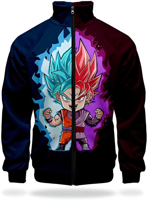 Une veste zippée noire avec une image de Son Goku et Vegeta en Super Saiyan God Super Saiyan.,VE-7079495210,VE-1573030252,VE-610381586X,VE-7148312868,VE-8703611981,VE-9191233305,VE-0932731880,VE-7640349095