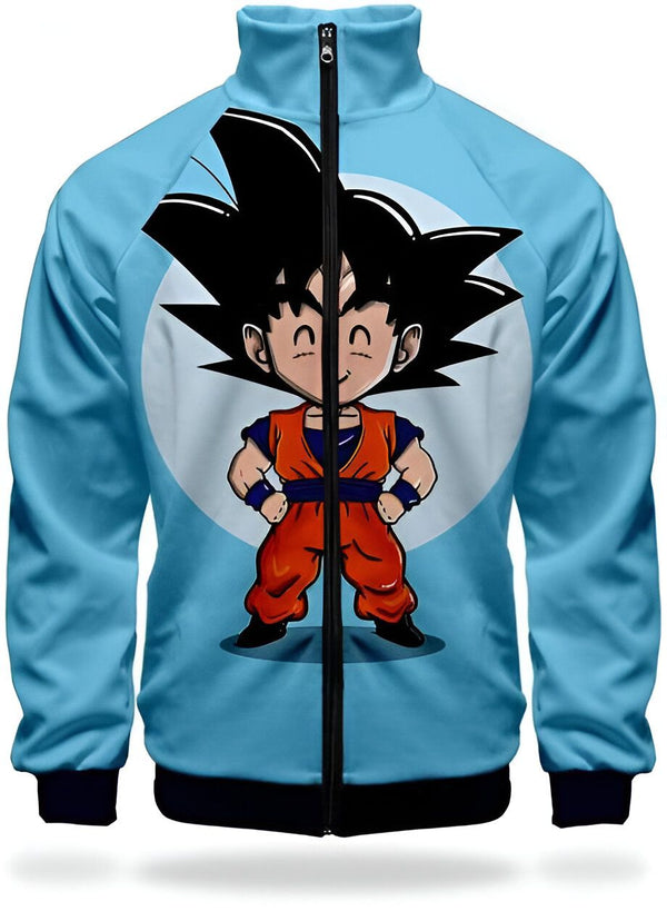 Une image d'un sweat-shirt bleu avec une image de Son Goku, un personnage de Dragon Ball Z. Son Goku est un Saiyan, une race extraterrestre guerrière. Il est le protagoniste de la série Dragon Ball Z.,VE-2063638047,VE-0232056846,VE-2209673968,VE-6254574241,VE-3135909948,VE-9624975655,VE-629066798X,VE-5671772273