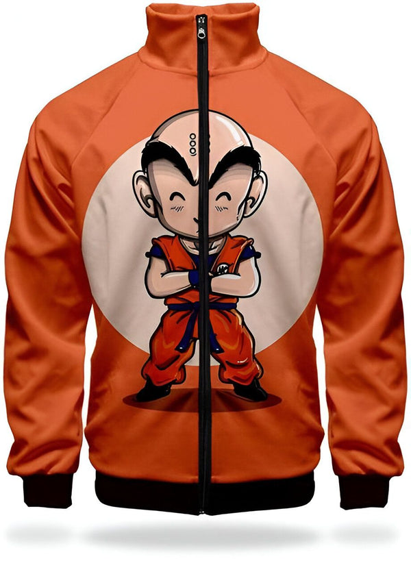 Une image d'un personnage de dessin animé, Krilin, de la série Dragon Ball Z. Il est représenté avec un air déterminé, vêtu d'un uniforme orange et d'une ceinture bleue. Il se tient debout, les bras croisés sur la poitrine.,VE-1508133735,VE-7379150502,VE-2908167034,VE-178135474X,VE-9166750822,VE-5439630414,VE-6875268280,VE-6175948475