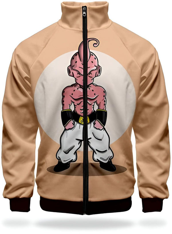 L'image représente un sweat-shirt beige avec une image de Majin Buu, un personnage de Dragon Ball Z. Majin Buu est un personnage rose avec des cheveux blancs et des yeux bleus. Il est vêtu d'un pantalon blanc et d'un gilet noir. Il est en position de combat.,VE-734554639X,VE-0759740046,VE-0780390059,VE-4878958960,VE-261862288X,VE-0360982190,VE-6424481915,VE-5970694037
